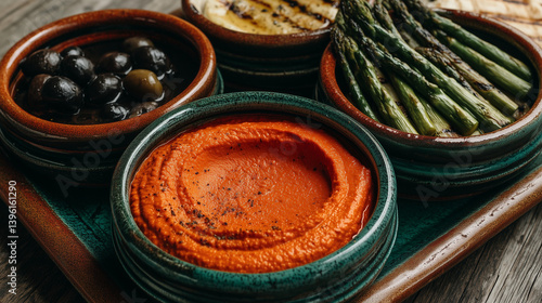 Mediterranean lunch spread