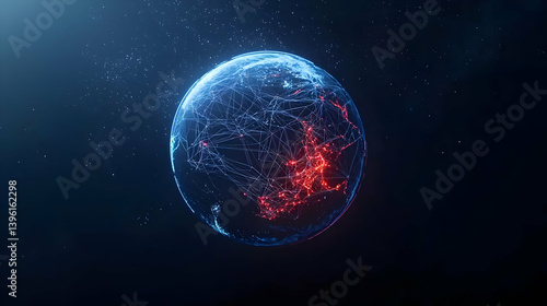 Wallpaper Mural Abstract Glowing Digital Earth Model Torontodigital.ca