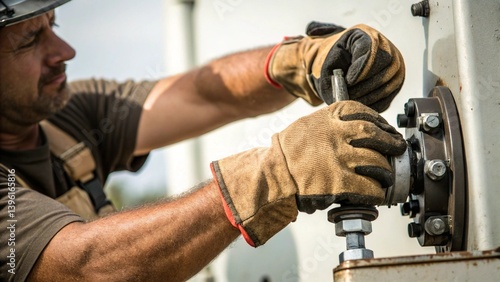 Hand in Gloves Fixing Equipment – Labor in Action
