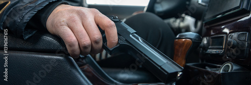 Obraz na płótnie Robbery, murder from a vehicle w salonie