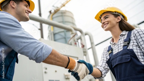 Solidarity at Work – Handshake Between Workers