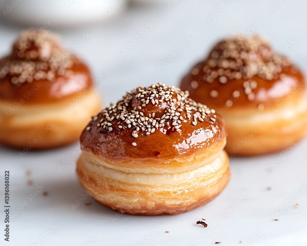 Sweet rolls on marble Sweet rolls on marble