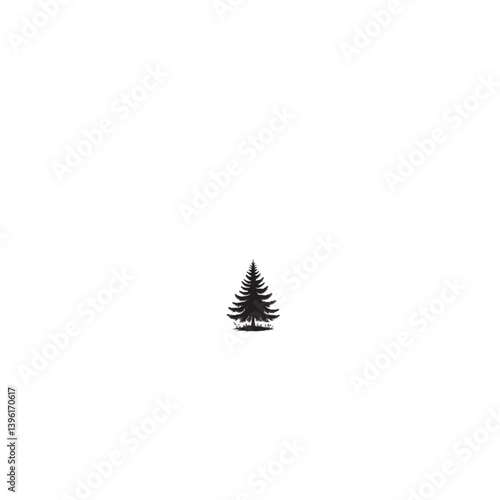 Spruce Tree Vector Silhouette, Elegant Evergreen Tree Outline, Nature-Inspired Clipart for Wall Art, Logos, Stickers, Apparel, Digital Prints, Crafts, Posters, and Home Decor.