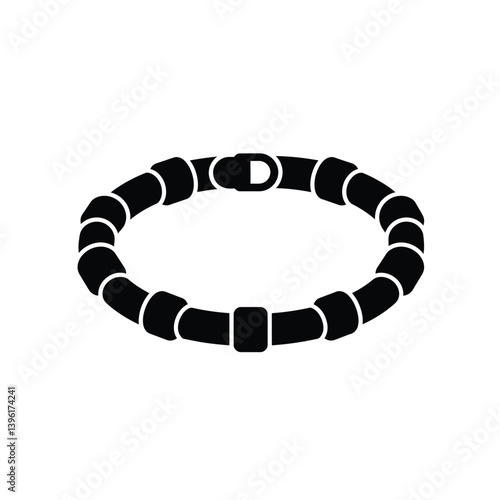 Simple Round Geometric Bracelet Fashion Accessory Black And White Silhouette