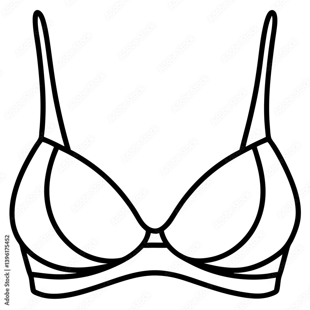 Minimal Bra Vector Illustration on White Background Minimal Bra Vector Illustration on White Background