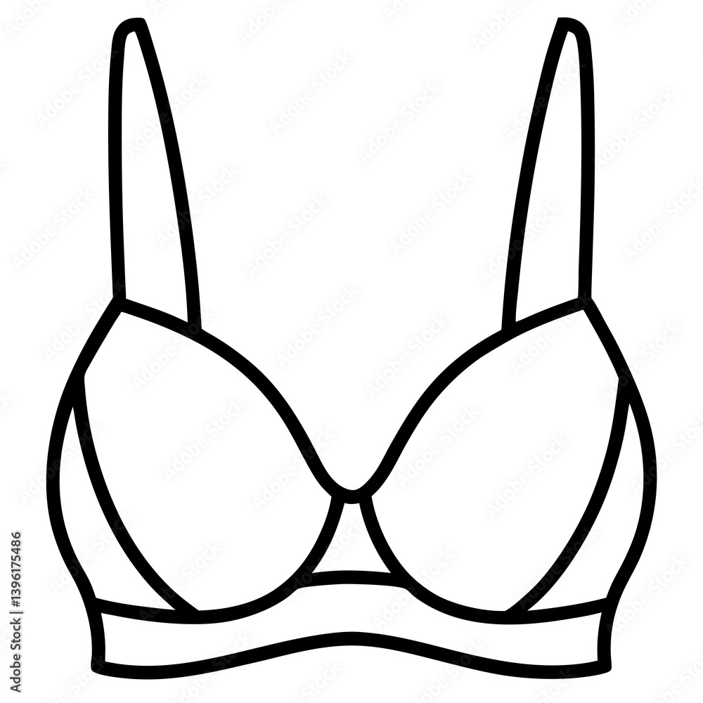 Minimal Bra Vector Illustration on White Background Minimal Bra Vector Illustration on White Background