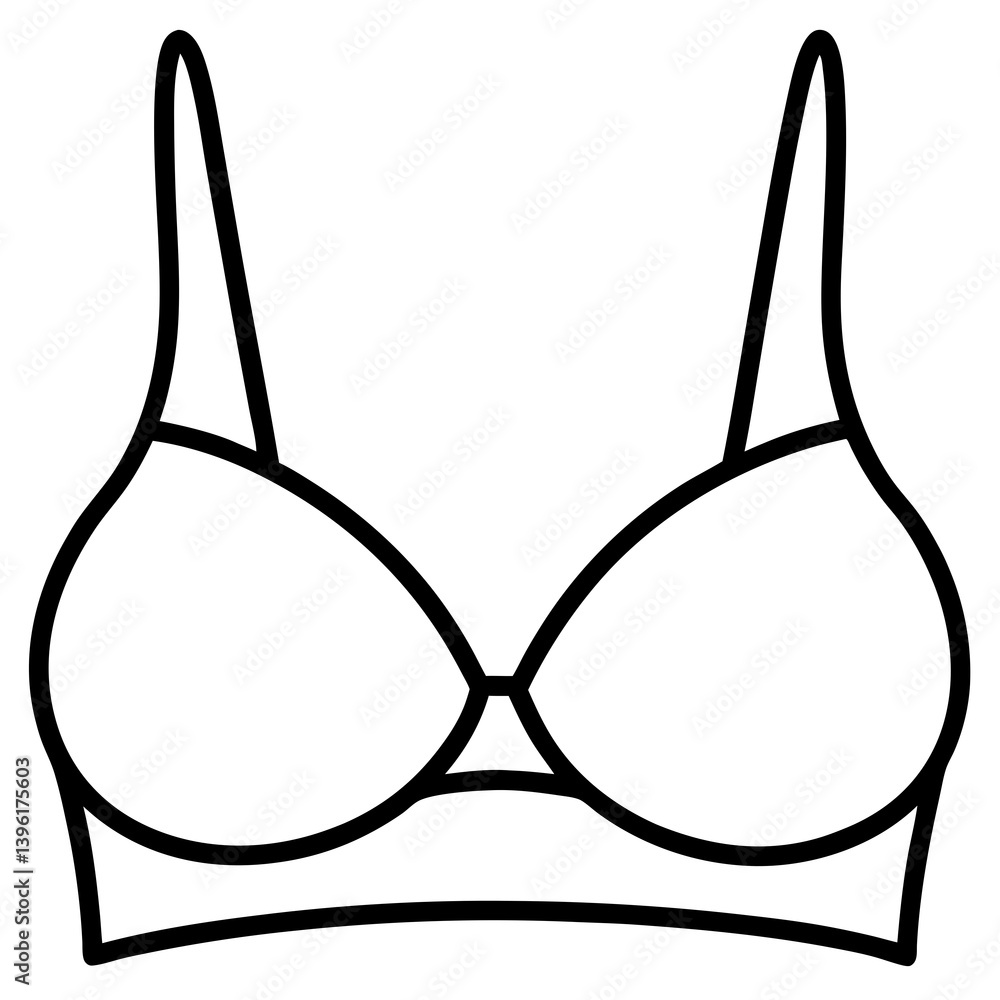 Minimal Bra Vector Illustration on White Background Minimal Bra Vector Illustration on White Background