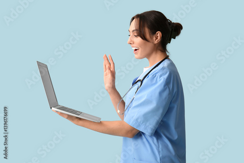 Beautiful female doctor wit...
