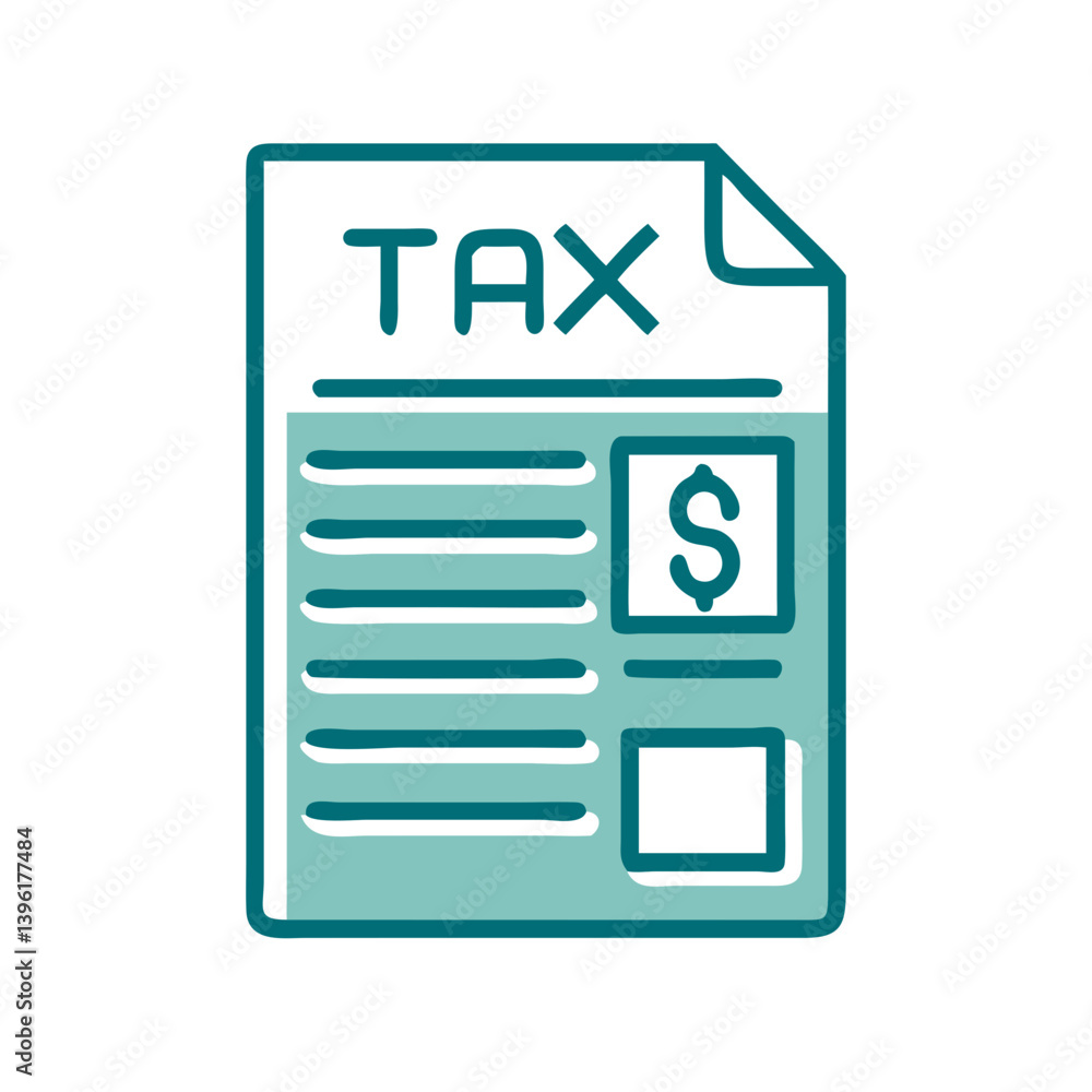 Tax Form Icon in Minimalist Style with Green Colors Tax Form Icon in Minimalist Style with Green Colors