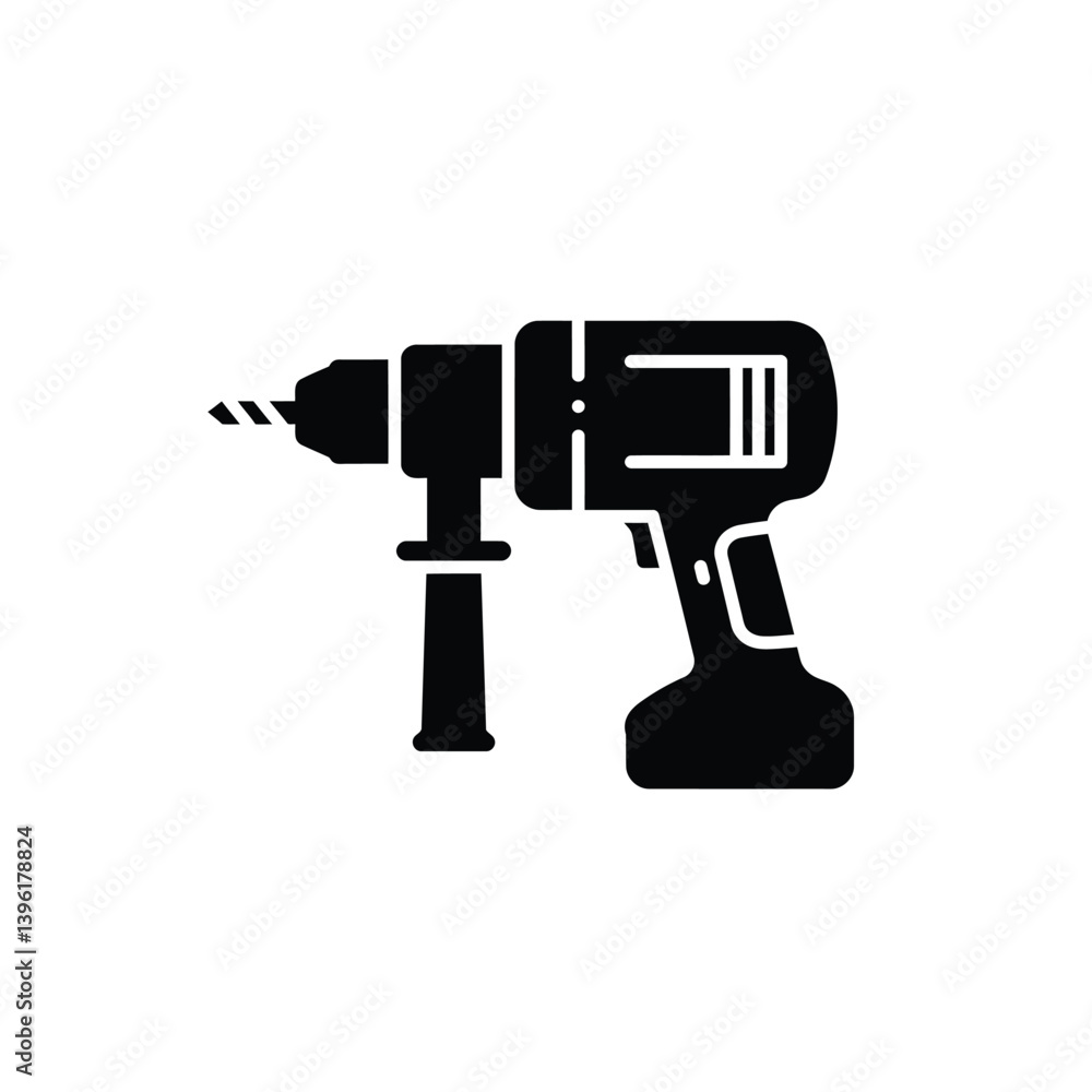 Isolated Electric Drill Illustration For Construction And Home Improvement Project Needs Isolated Electric Drill Illustration For Construction And Home Improvement Project Needs