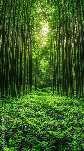 Tropical bamboo border natural botanical high resolution image