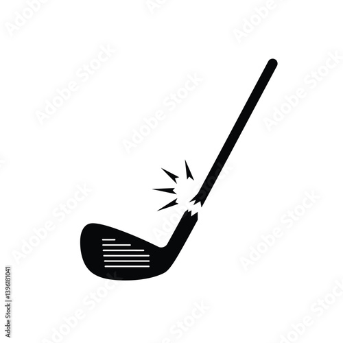 Broken Golf Club Silhouette Symbol Of Frustration And Sports Equipment Failure