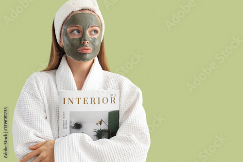 Young woman with applied fa...