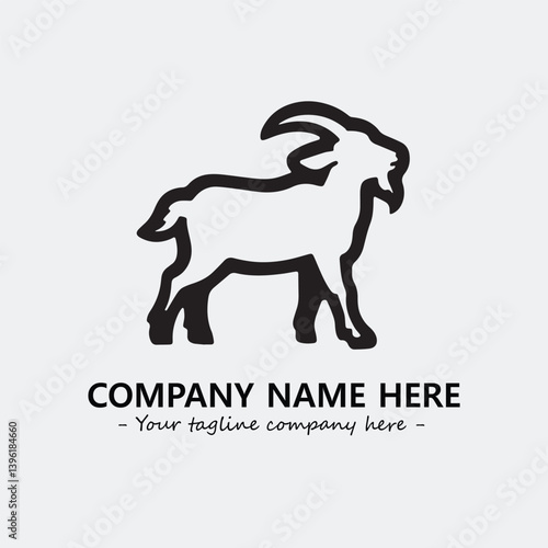 Head of goat illustration black and white for logo company vector image
