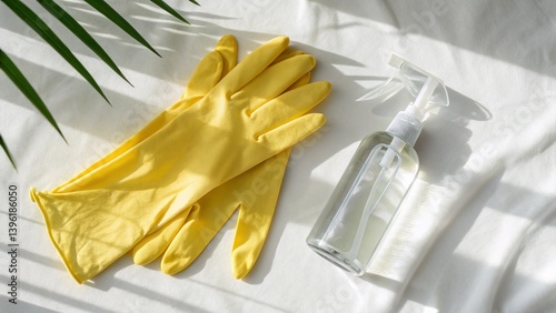 Cleaning Gloves and Spray Bottle – Minimal Composition