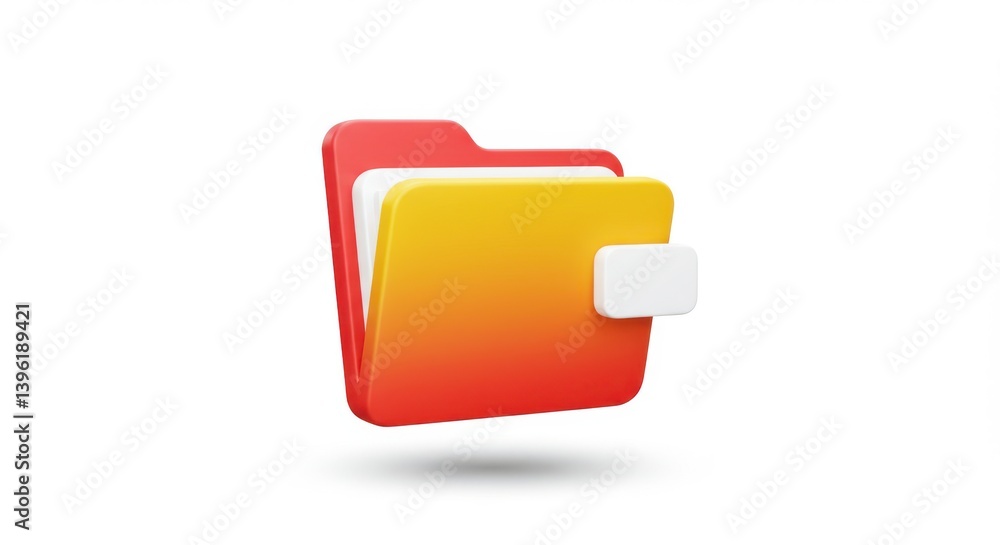 A vibrant folder icon with red and yellow color gradient A vibrant folder icon with red and yellow color gradient