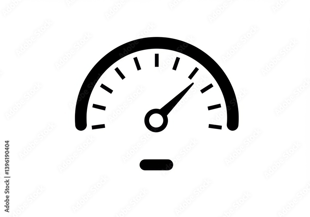 A speedometer icon showing moderate level in vector style A speedometer icon showing moderate level in vector style