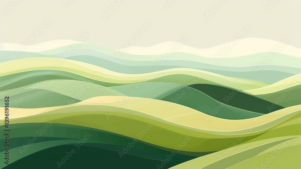 Obraz premium Abstract concept of rolling hills soft sweeping lines of nature inspired colors ideal for health focused brands eco friendly designs and nature conservation advertisements