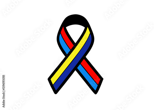 Colorful Puzzle Piece Ribbon Autism Awareness Symbol