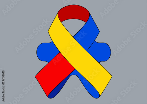 Colorful Puzzle Piece Ribbon Autism Awareness Symbol