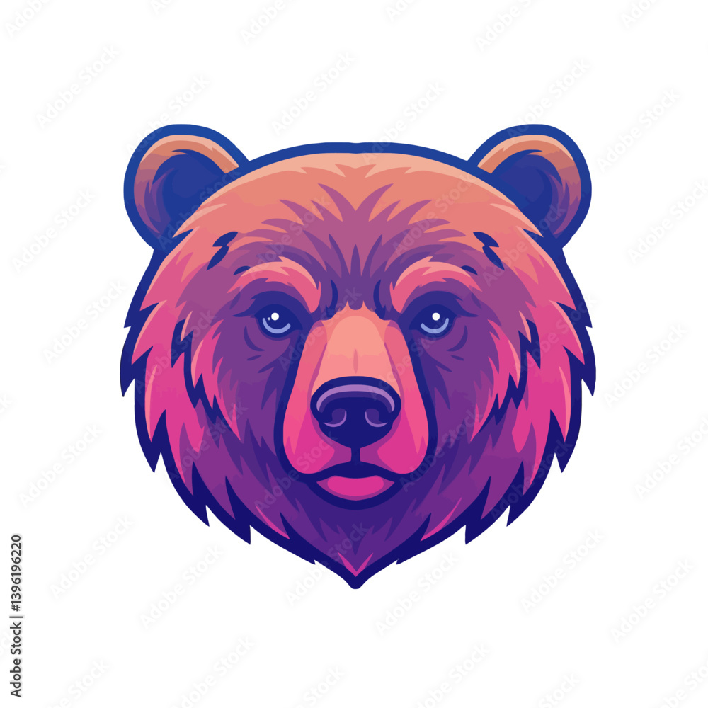 Creative bear head design with gradient color Creative bear head design with gradient color