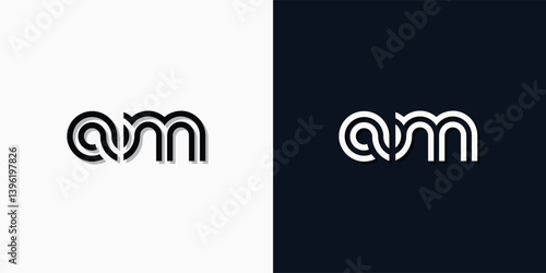 Modern Abstract Initial letter AM logo.