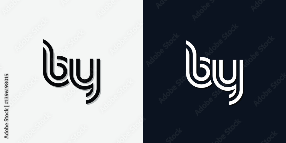 Modern Abstract Initial letter BY logo. Modern Abstract Initial letter BY logo.