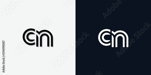 Modern Abstract Initial letter CN logo.