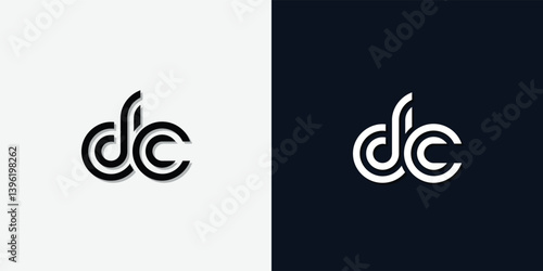 Modern Abstract Initial letter DC logo.