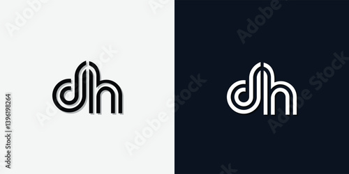Modern Abstract Initial letter DH logo.