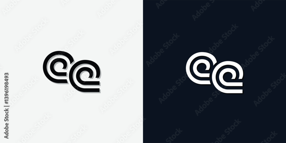 Modern Abstract Initial letter EE logo. Modern Abstract Initial letter EE logo.