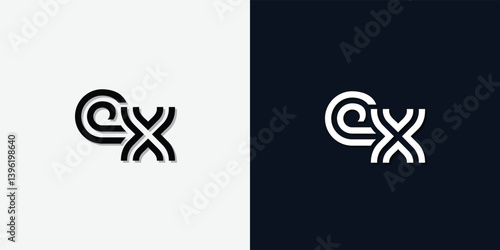Modern Abstract Initial letter EX logo.