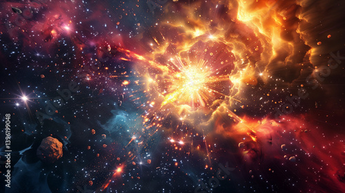 Big Bang explosion in space