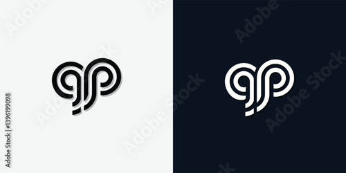 Modern Abstract Initial letter GP logo.