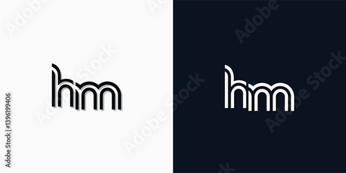 Modern Abstract Initial letter HM logo.