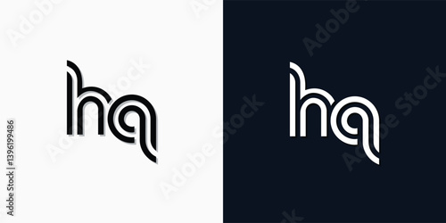 Modern Abstract Initial letter HQ logo.