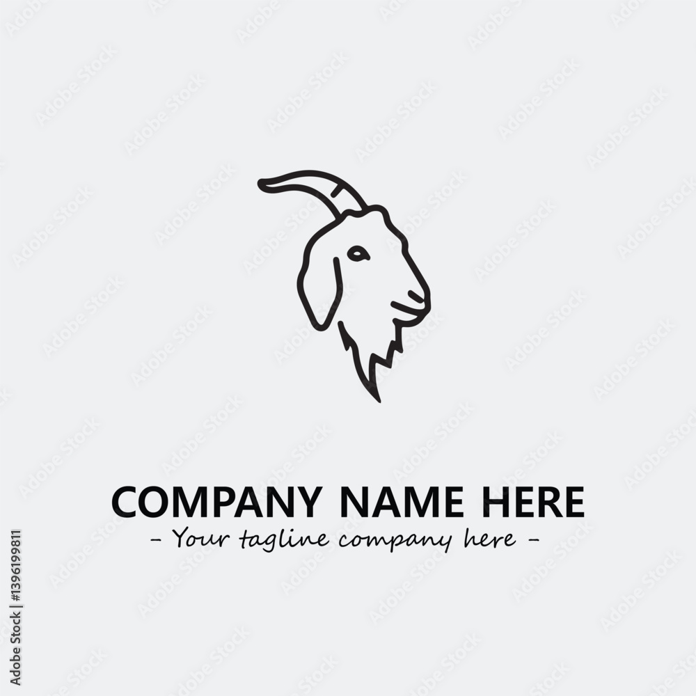 Head of goat illustration black and white for logo company vector image
Head of goat illustration black and white for logo company vector image
