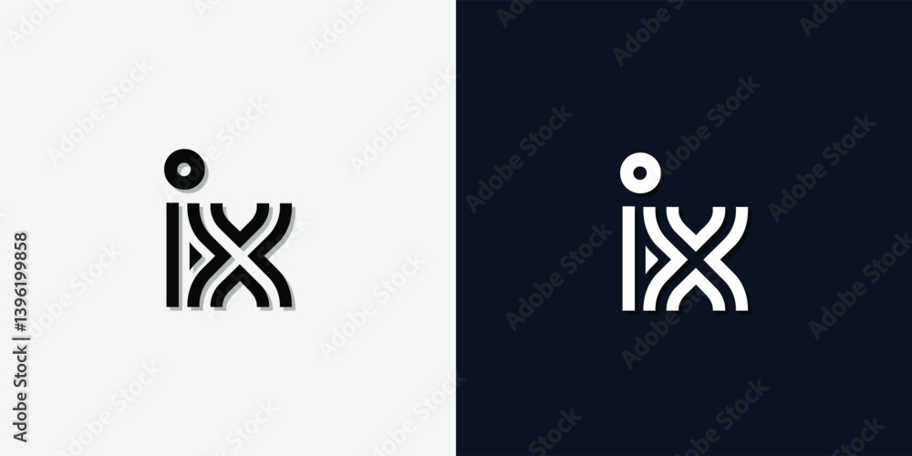 Fototapeta premium Modern Abstract Initial letter IX logo.