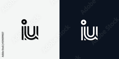 Modern Abstract Initial letter IU logo.