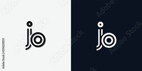 Modern Abstract Initial letter JO logo.