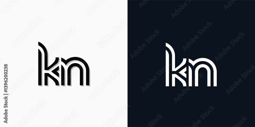Fototapeta premium Modern Abstract Initial letter KN logo.