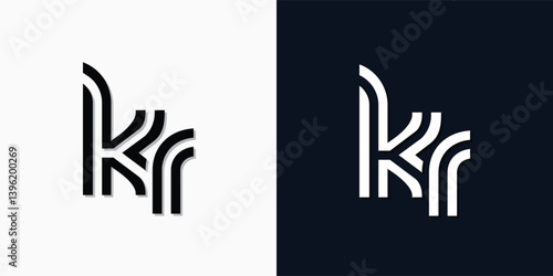 Modern Abstract Initial letter KR logo.