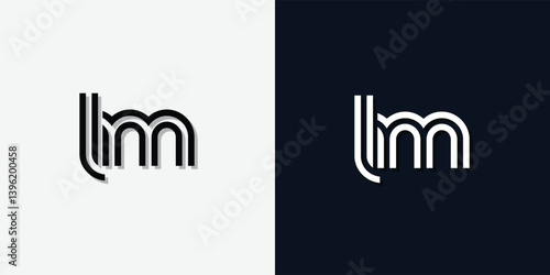 Modern Abstract Initial letter LM logo.