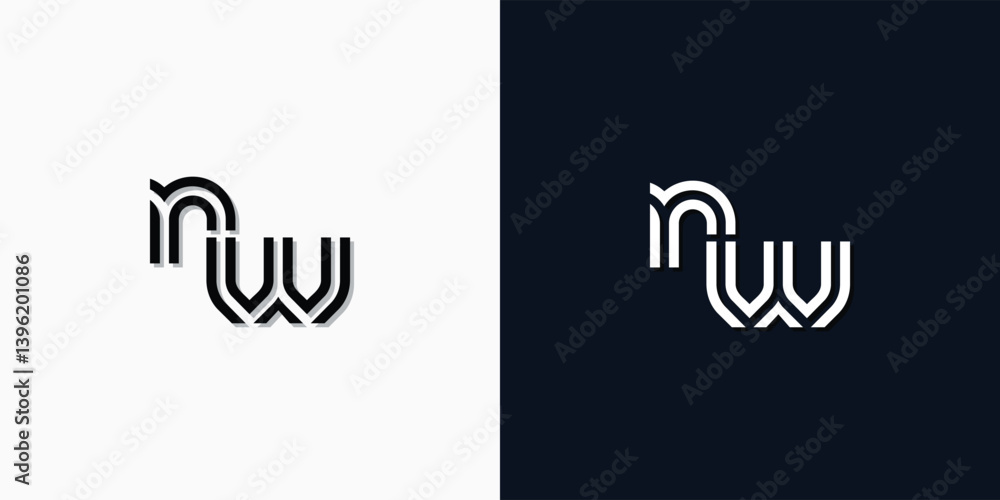 Modern Abstract Initial letter NW logo. Modern Abstract Initial letter NW logo.