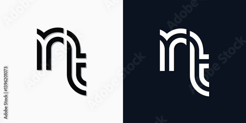 Modern Abstract Initial letter NT logo.