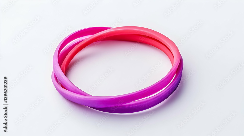 Multicolored Gradient Rubber Bracelet On White Background Multicolored Gradient Rubber Bracelet On White Background