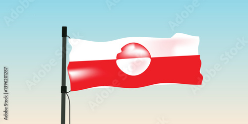 The flag of Greenland  Greenland first entertained the idea of a flag of its own in 1973 when five Greenlanders proposed a green, white and blue flag.
