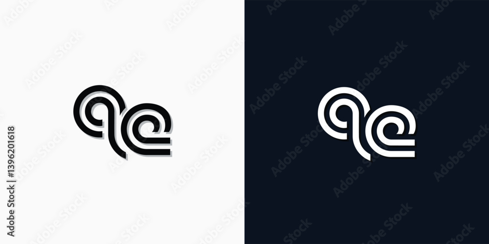 Modern Abstract Initial letter QE logo. Modern Abstract Initial letter QE logo.