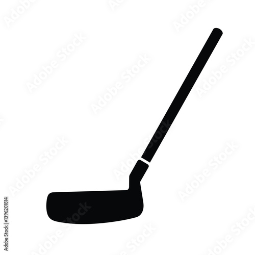 Golf Putter Isolated Black Silhouette Illustration For Sport Games And Recreation