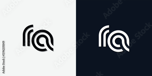 Modern Abstract Initial letter RA logo.